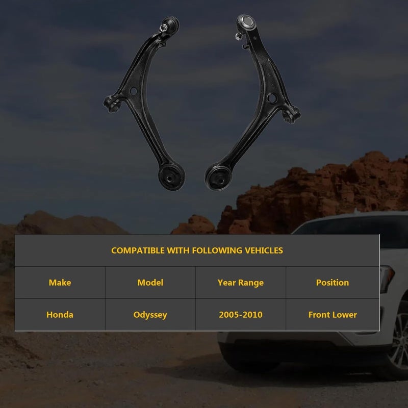 HHCM 2pc Front Lower Control Arm and Ball Joint Assembly K620504 K620505 for Honda Odyssey 2005 2006 2007 2008 2009 2010, Suspension Control Arm Kit for Honda Odyssey, Control Arm Front Lower Kit - Image 2